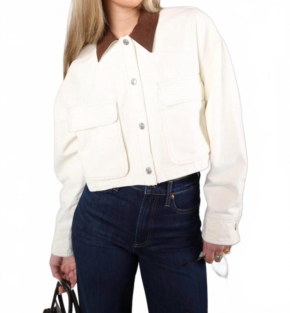 NEW FREE PEOPLE women's martha workwear jacket in ecru - Picture 1 of 7